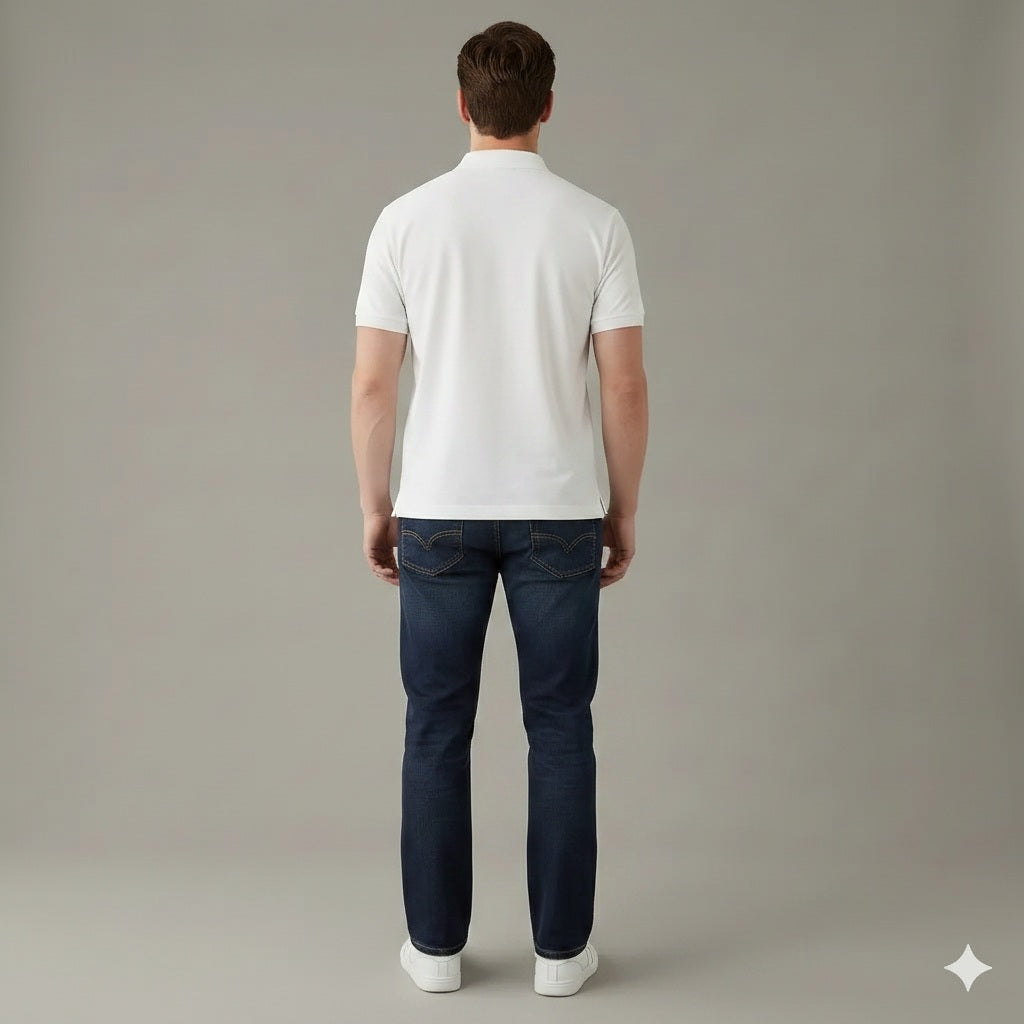 Men Straight Fit Mid-Rise Light Fade Stretchable Jeans