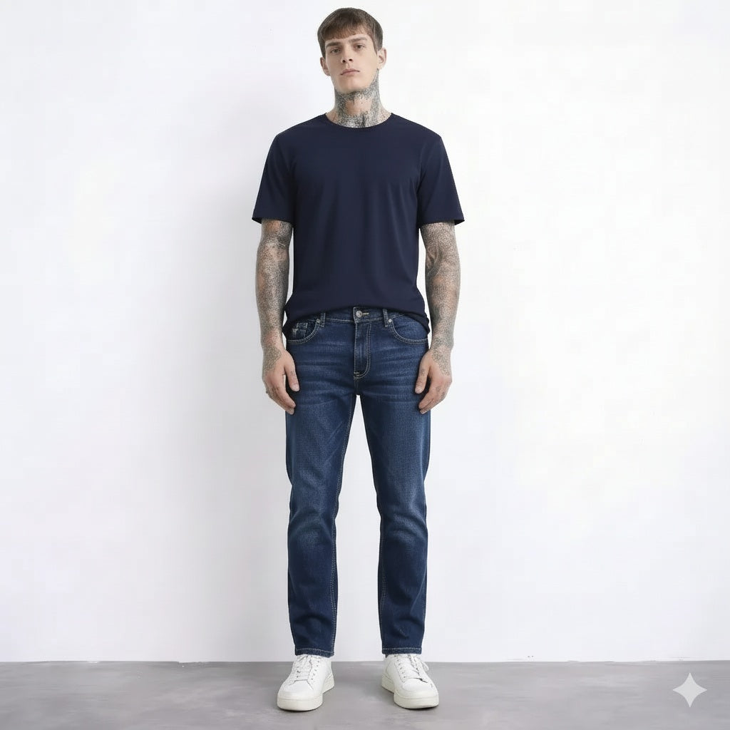 Octave Men Straight Fit Mid-Rise Stretchable Jeans
