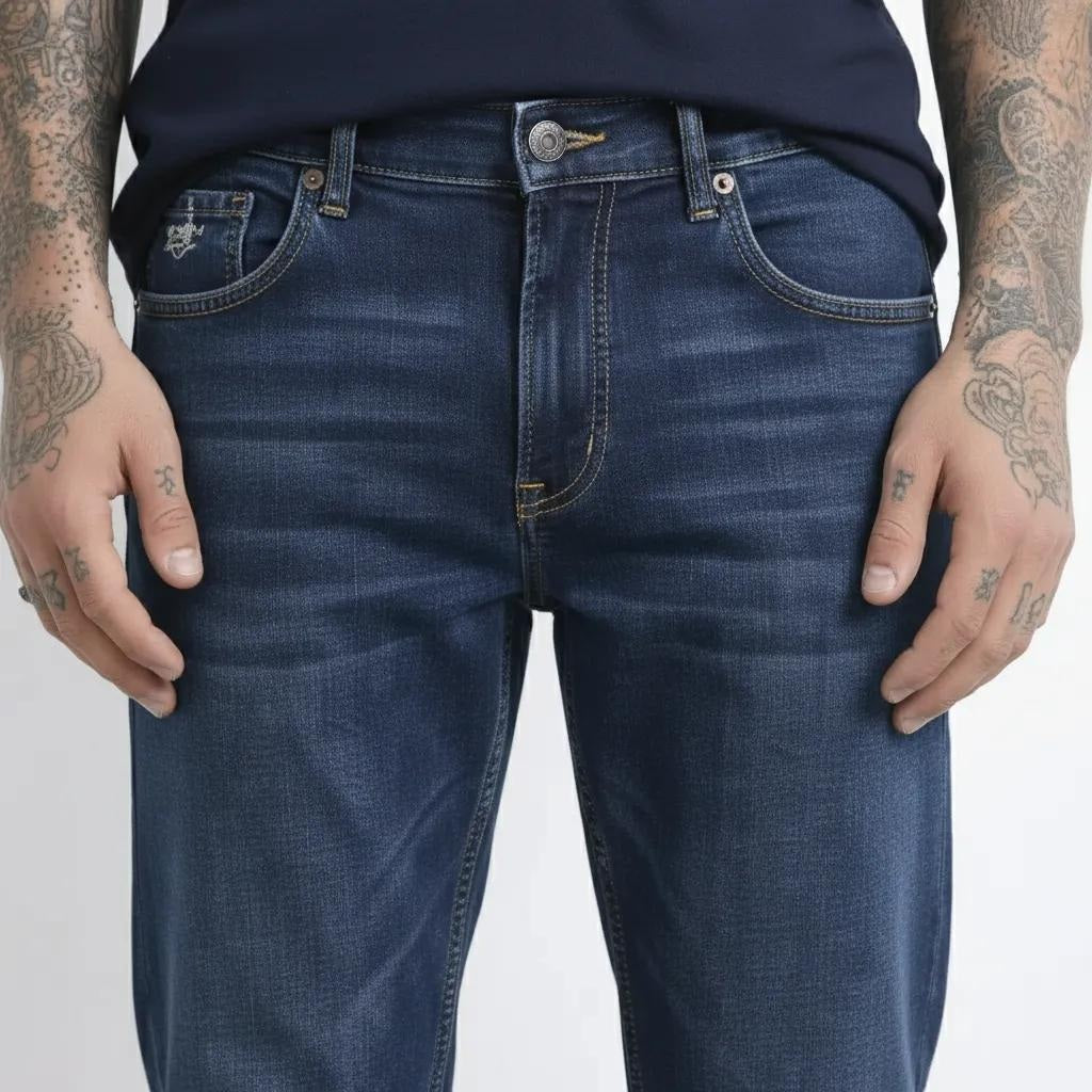 Octave Men Straight Fit Mid-Rise Stretchable Jeans