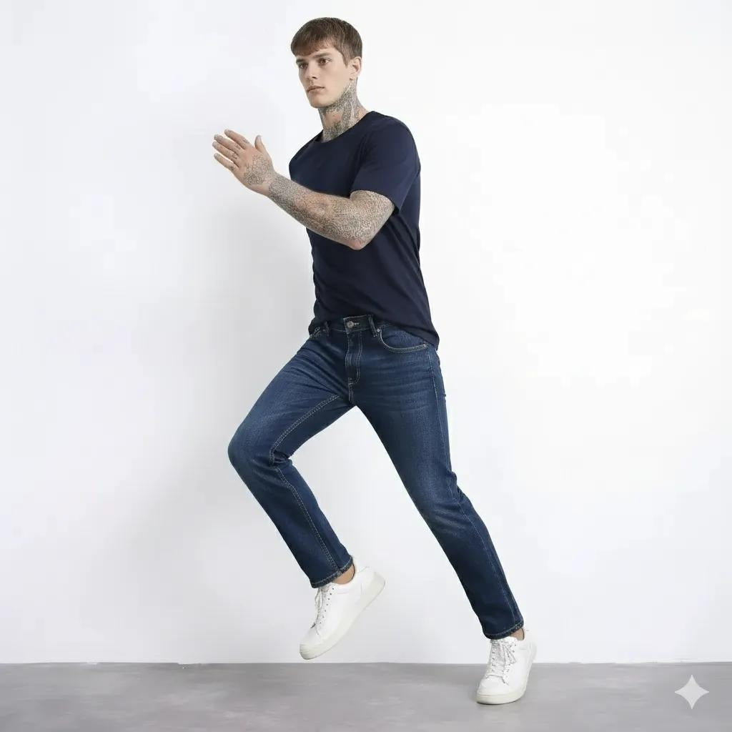 Octave Men Straight Fit Mid-Rise Stretchable Jeans