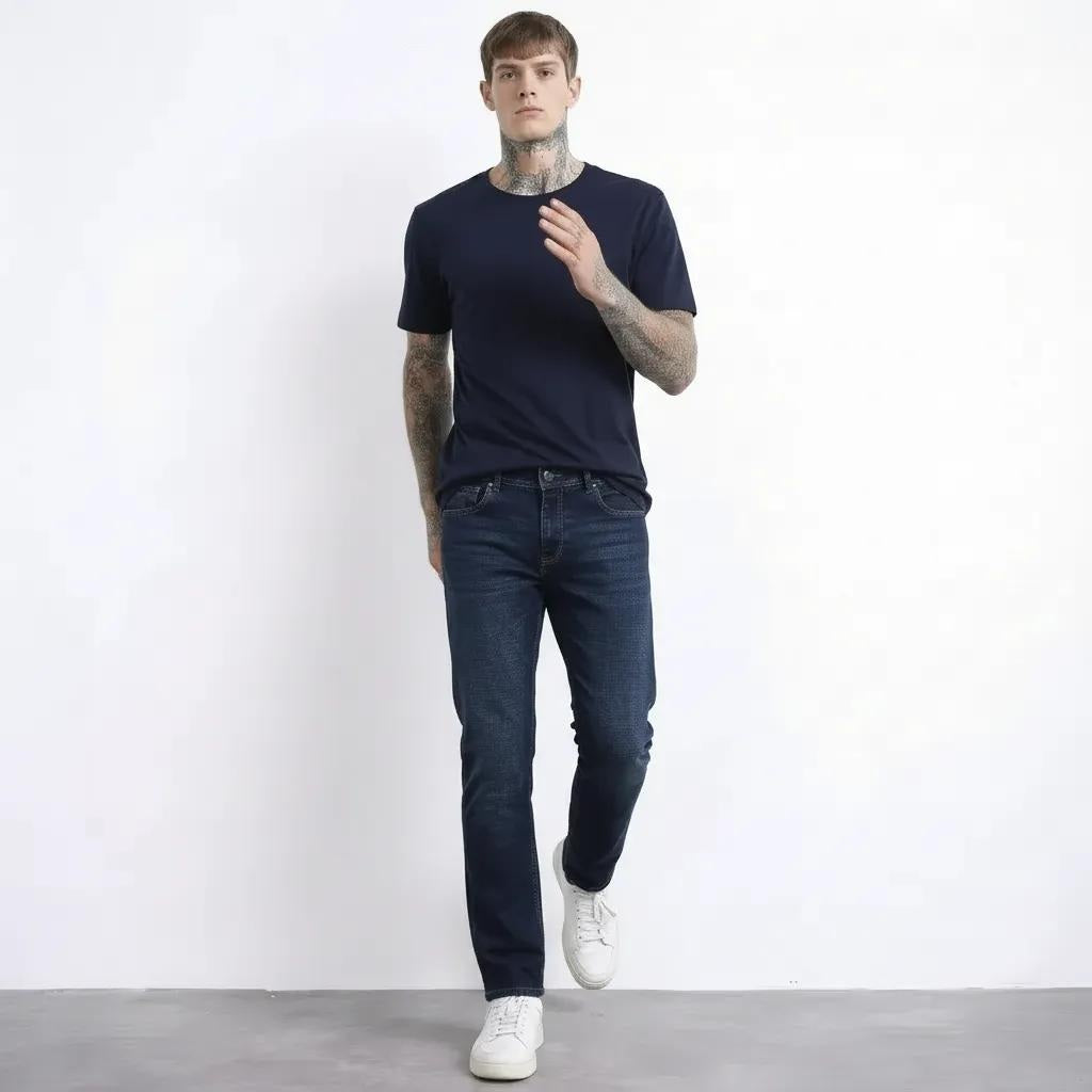 Octave Men Straight Fit Mid-Rise Stretchable Jeans