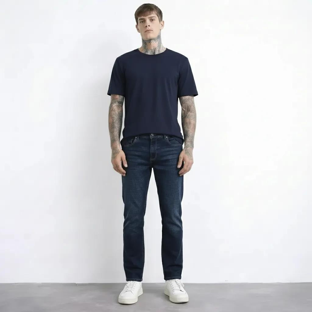 Octave Men Straight Fit Mid-Rise Stretchable Jeans
