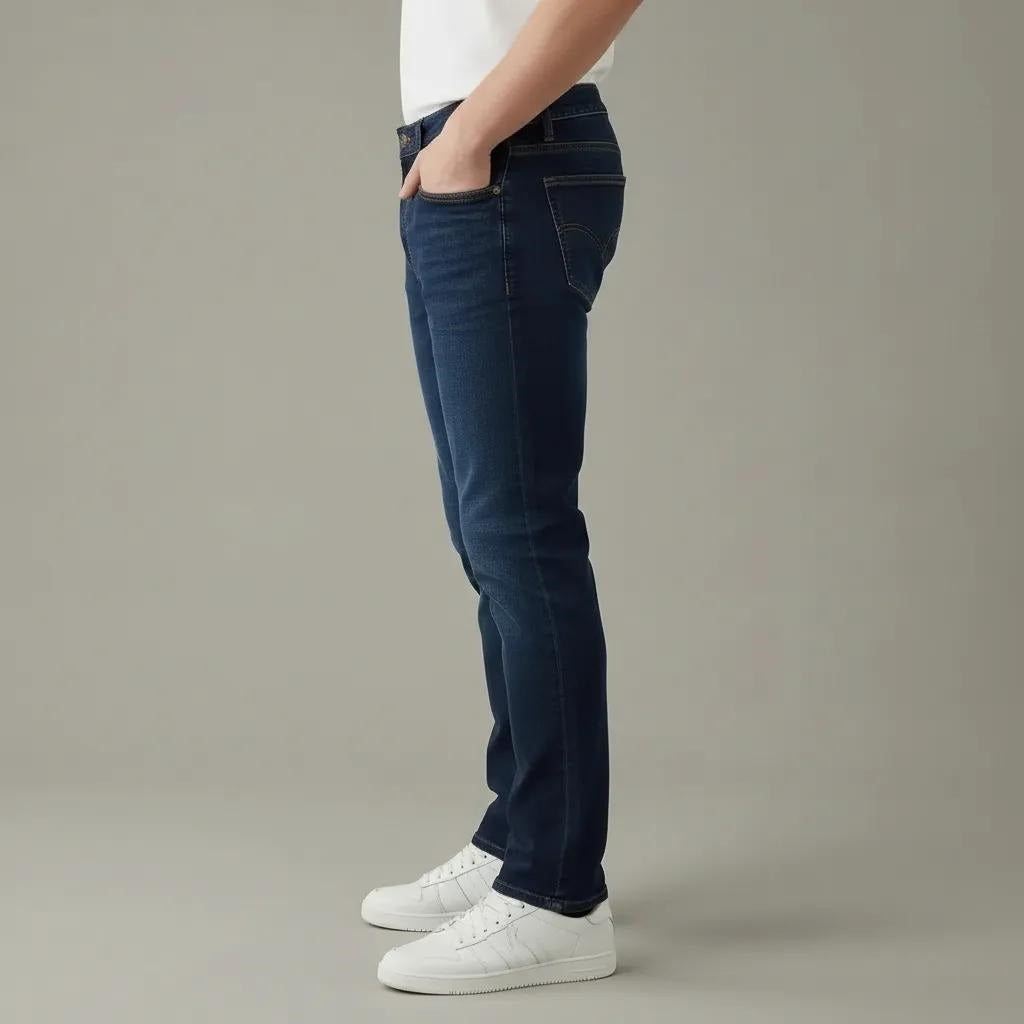 Men Straight Fit Mid-Rise Stretchable Jeans