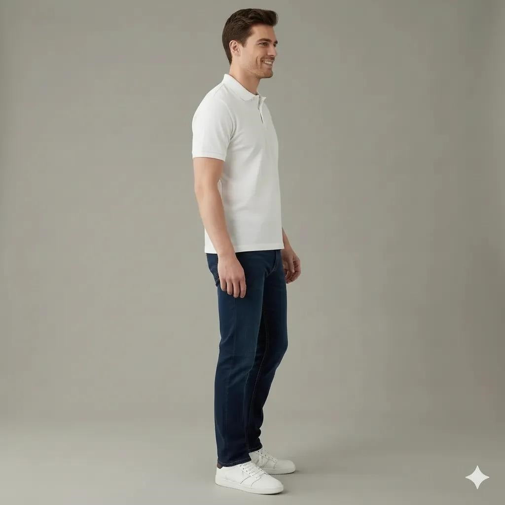 Men Straight Fit Mid-Rise Stretchable Jeans
