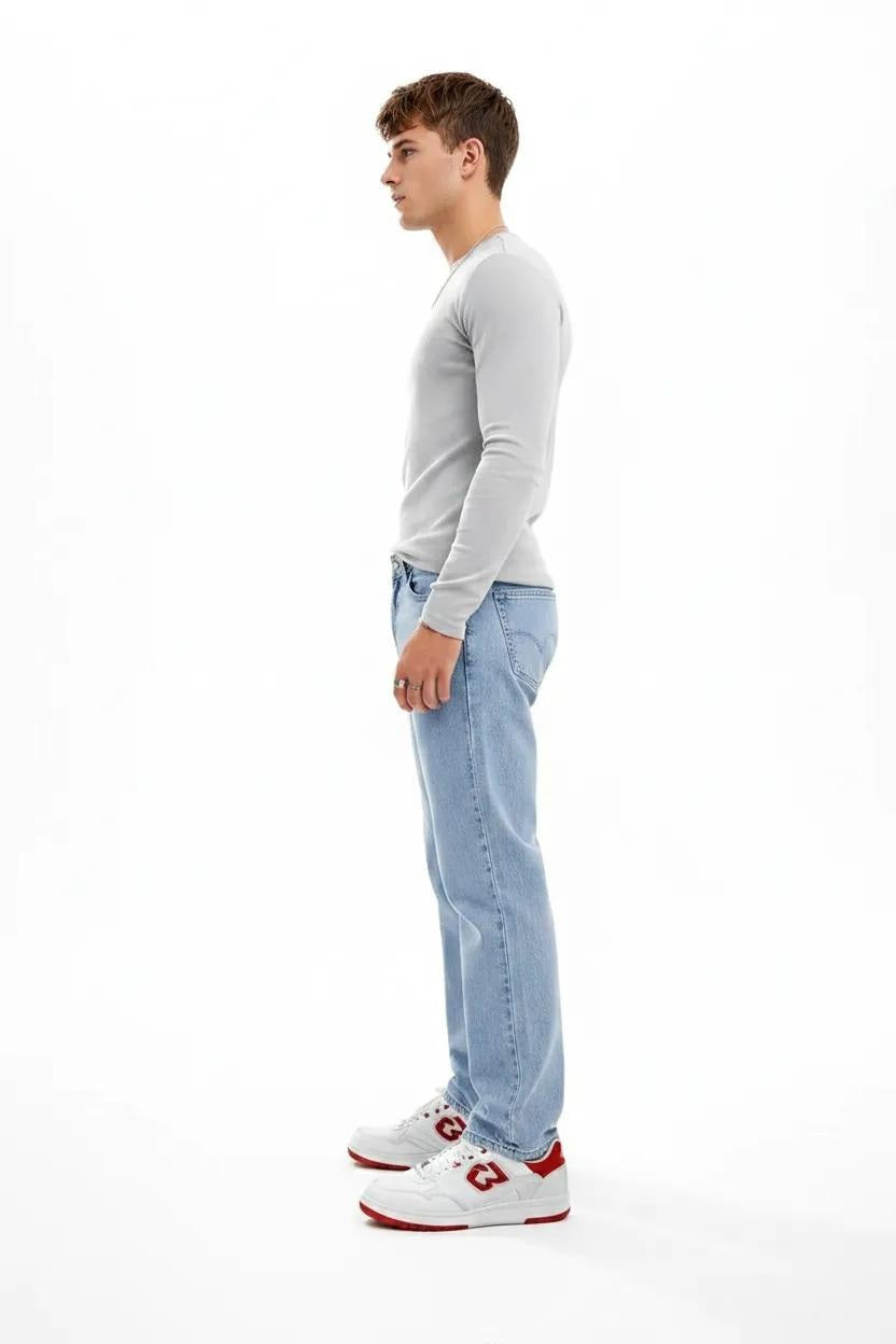 Men Straight Fit Mid-Rise Light Fade Stretchable Jeans