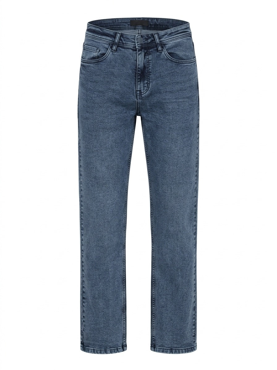 Men Straight Fit Mid-Rise Light Fade Stretchable Jeans