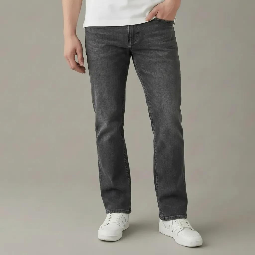 Men Straight Fit Mid-Rise Light Fade Stretchable Jeans