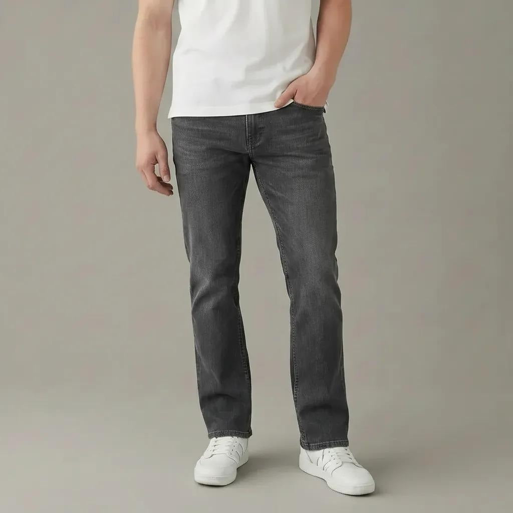 Men Straight Fit Mid-Rise Light Fade Stretchable Jeans