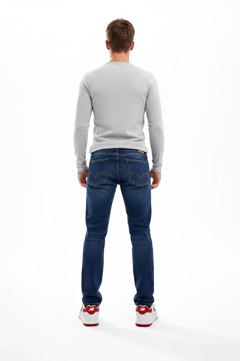 Men Straight Fit Mid-Rise Light Fade Stretchable Jeans