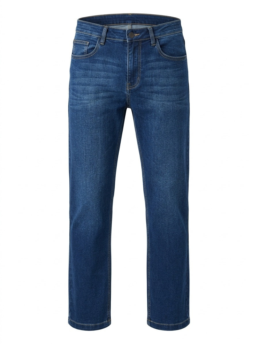Men Straight Fit Mid-Rise Light Fade Stretchable Jeans