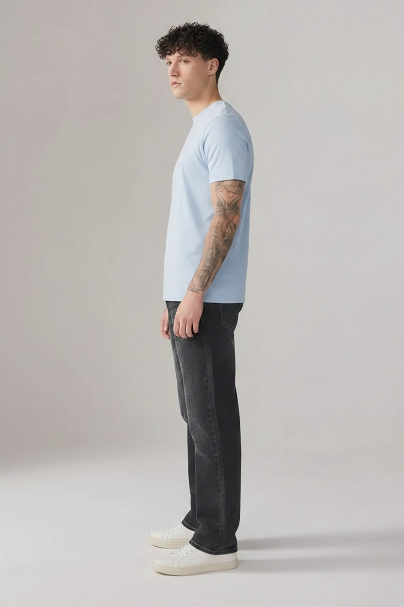 Men Straight Fit Mid-Rise Light Fade Stretchable Jeans
