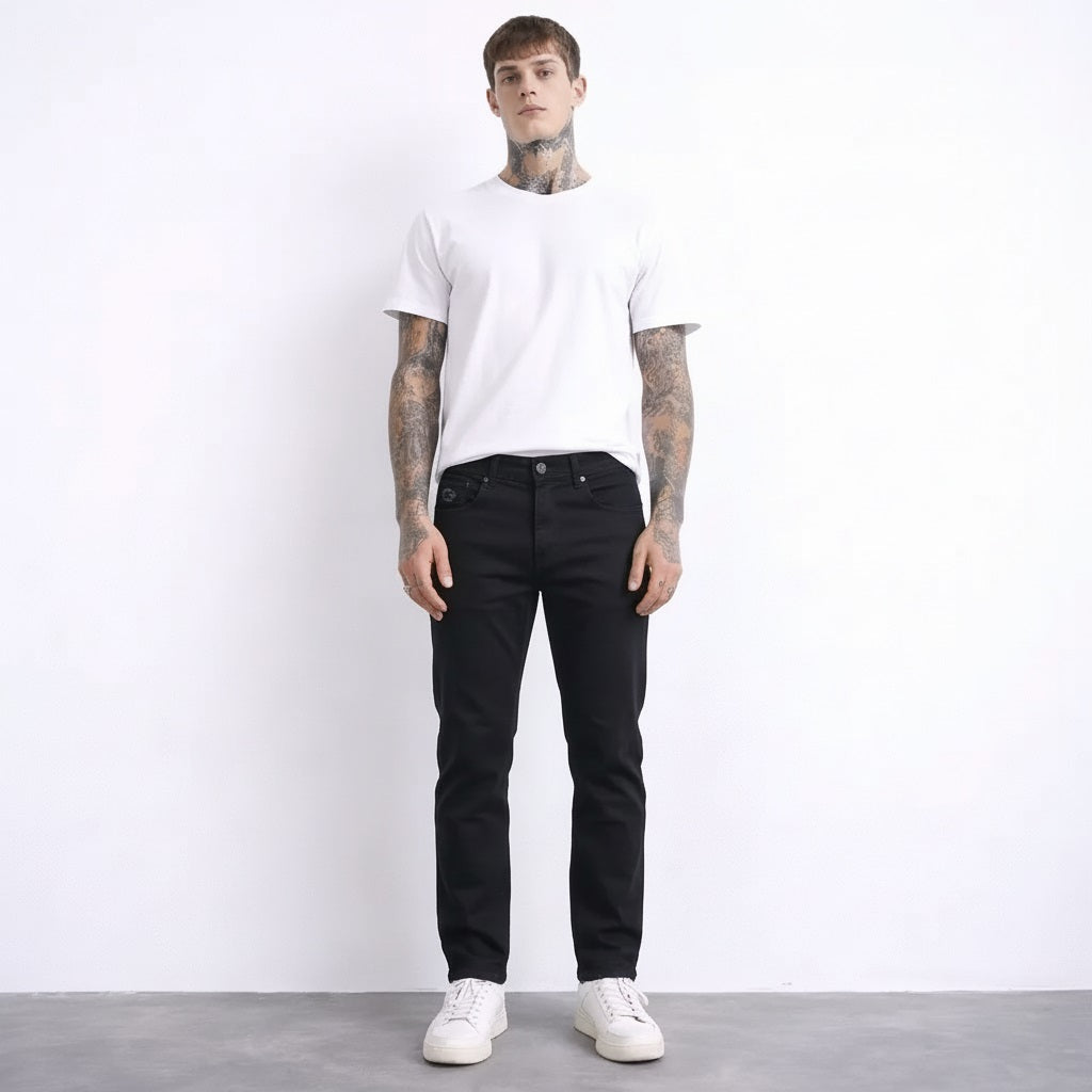 Men Straight Fit Mid-Rise Stretchable Jeans