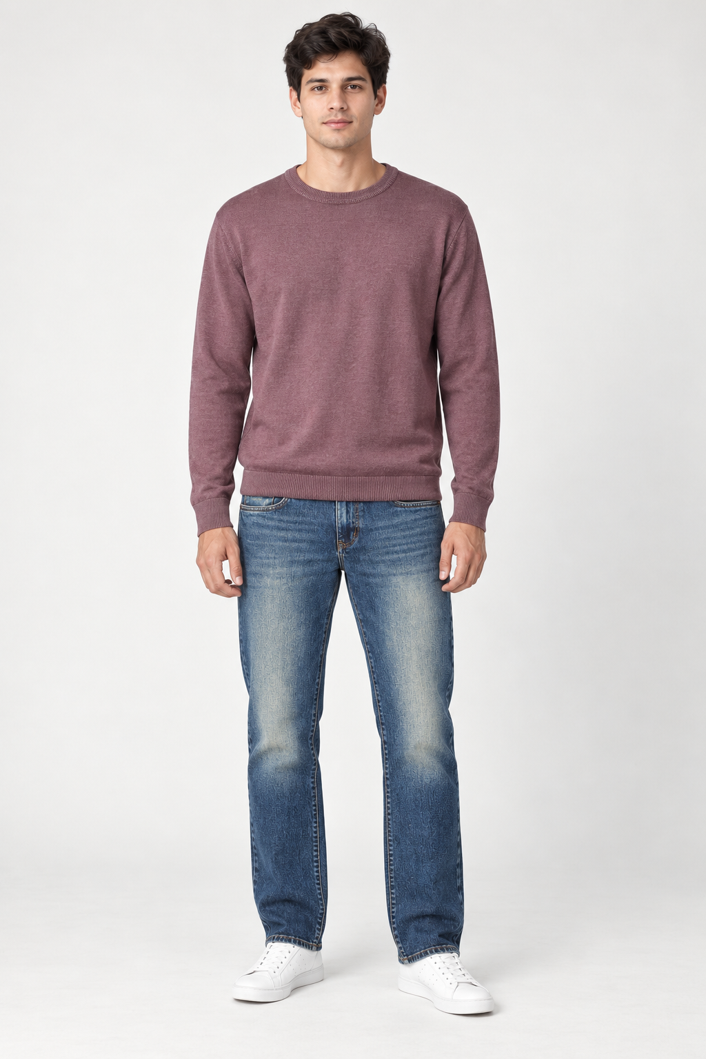Men’s Tint Khaki Straight Fit Denim Jeans – Mid-Rise Washed Blue Jeans