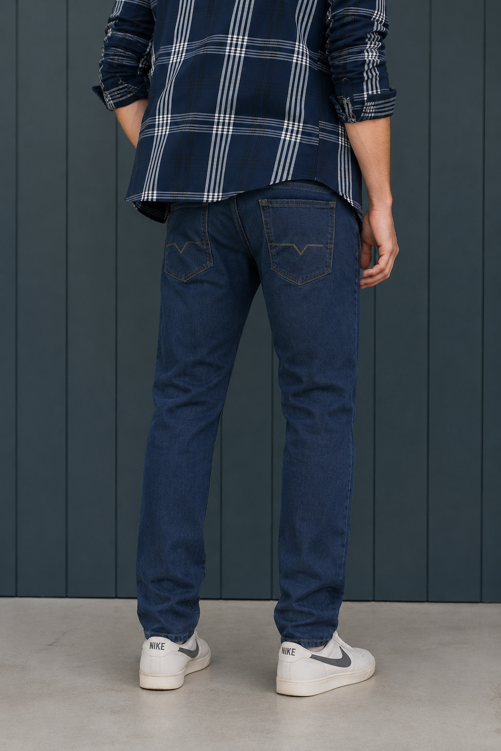 Men’s Graphite Straight Fit Denim Jeans | Mid-Rise Stretchable Five-Pocket Casual Jeans