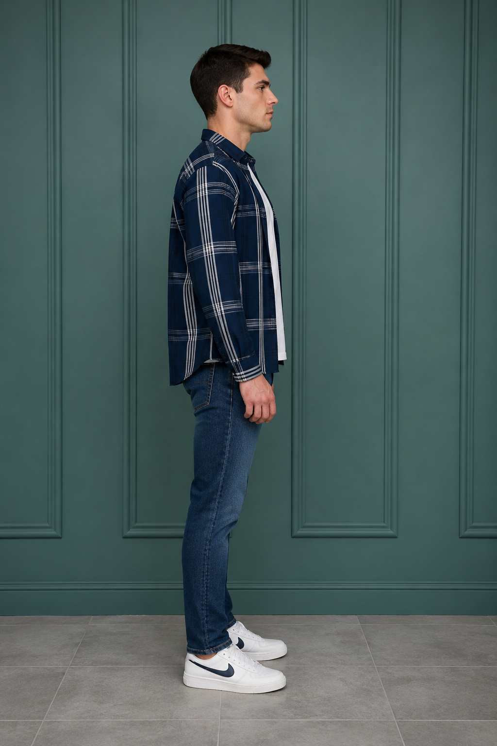 Men’s Graphite Straight Fit Denim Jeans | Mid-Rise Stretchable Five-Pocket Casual Jeans