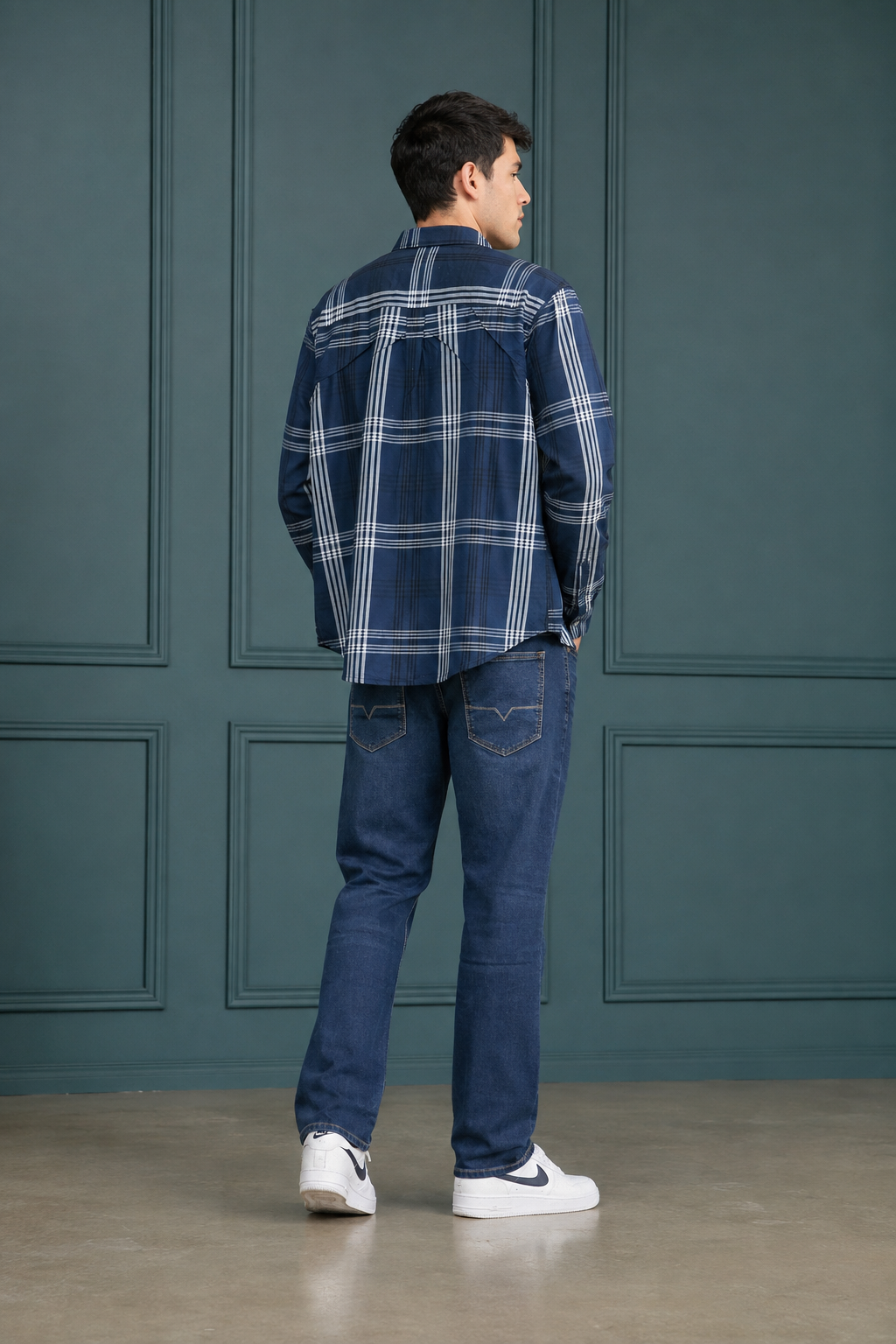 Men’s Graphite Straight Fit Denim Jeans | Mid-Rise Stretchable Five-Pocket Casual Jeans