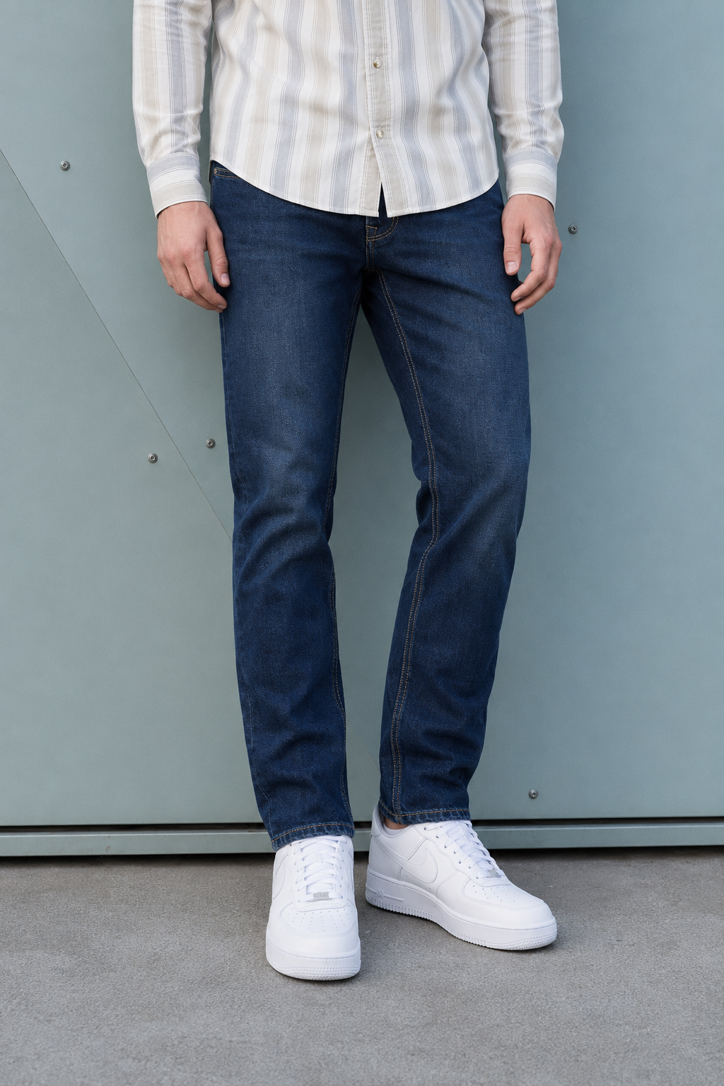Men’s Olive Tint Straight Fit Denim Jeans | Mid-Rise Stretchable Five-Pocket Casual Jeans