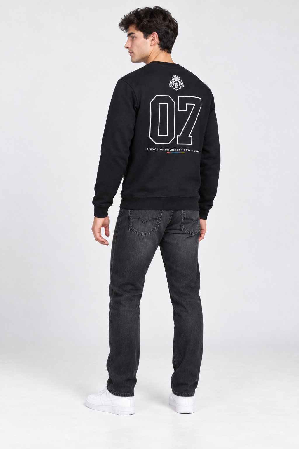 Men’s Charcoal Straight Fit Denim Jeans – Mid-Rise Dark Wash Jeans