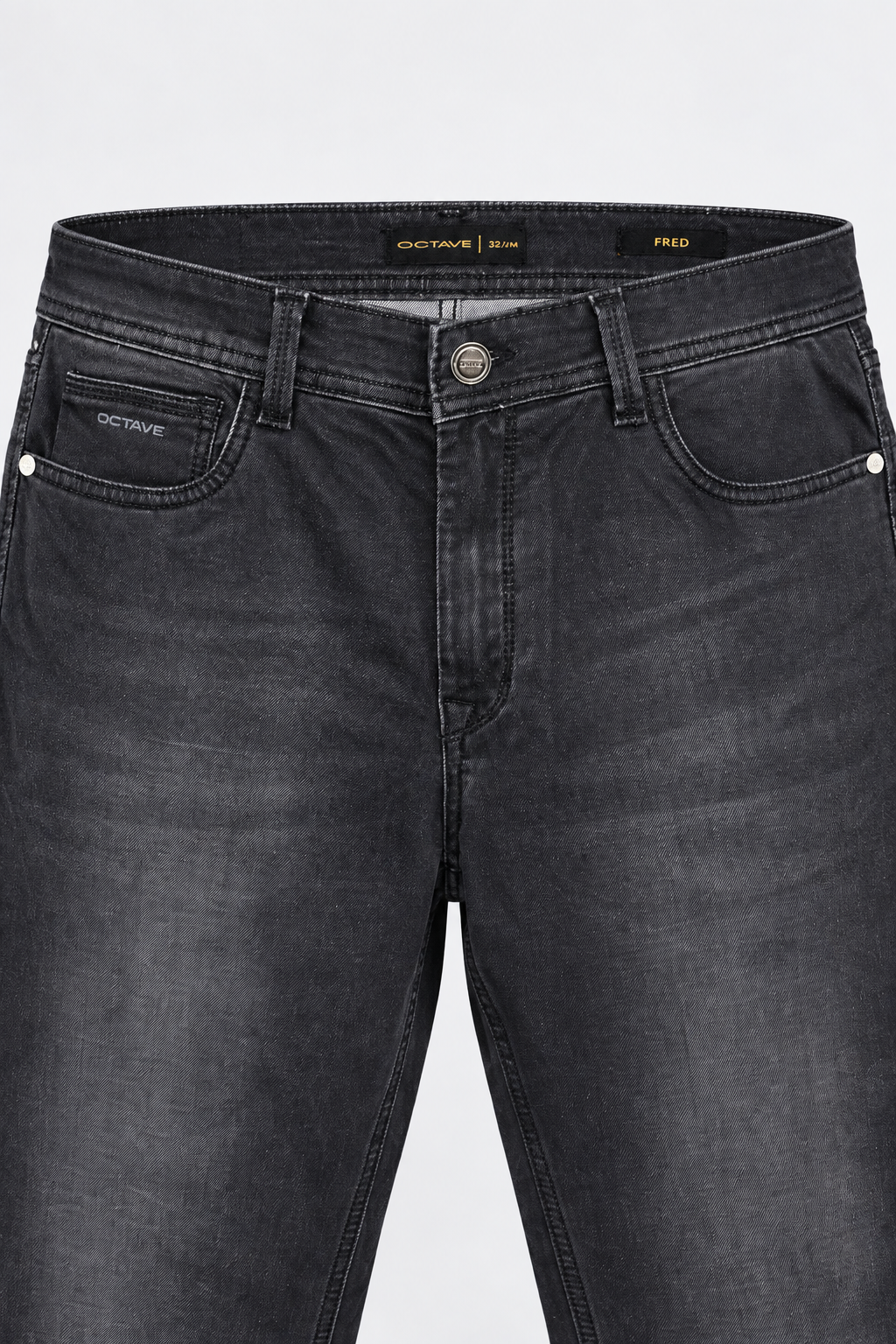 Men’s Charcoal Straight Fit Denim Jeans – Mid-Rise Dark Wash Jeans