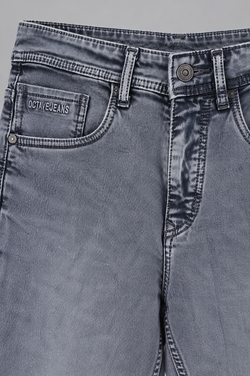Men’s Smoke Grey Straight Fit Denim Jeans