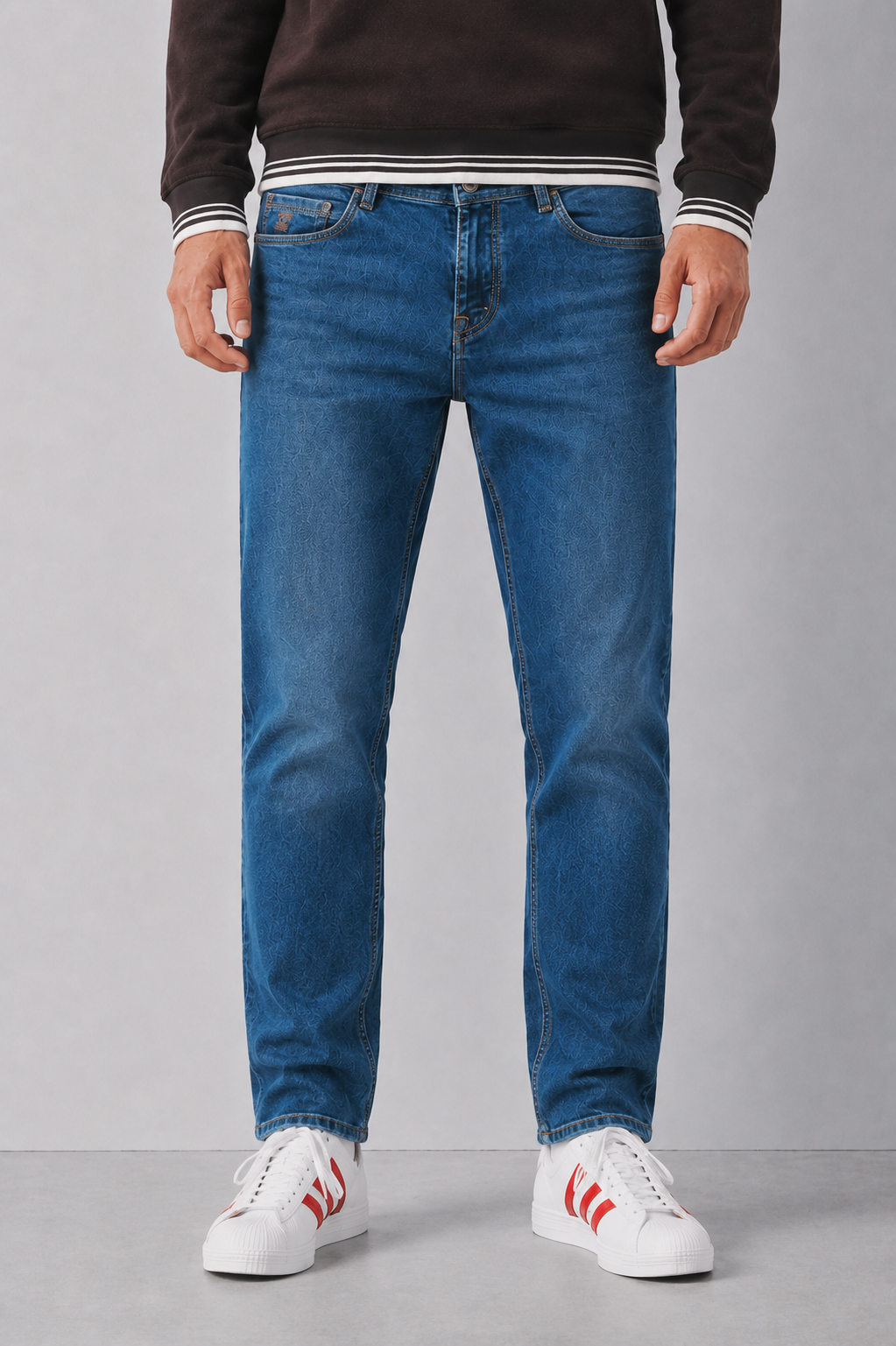Men’s Deep Forest Straight Fit Denim Jeans | Mid-Rise Stretchable Five-Pocket Casual Jeans