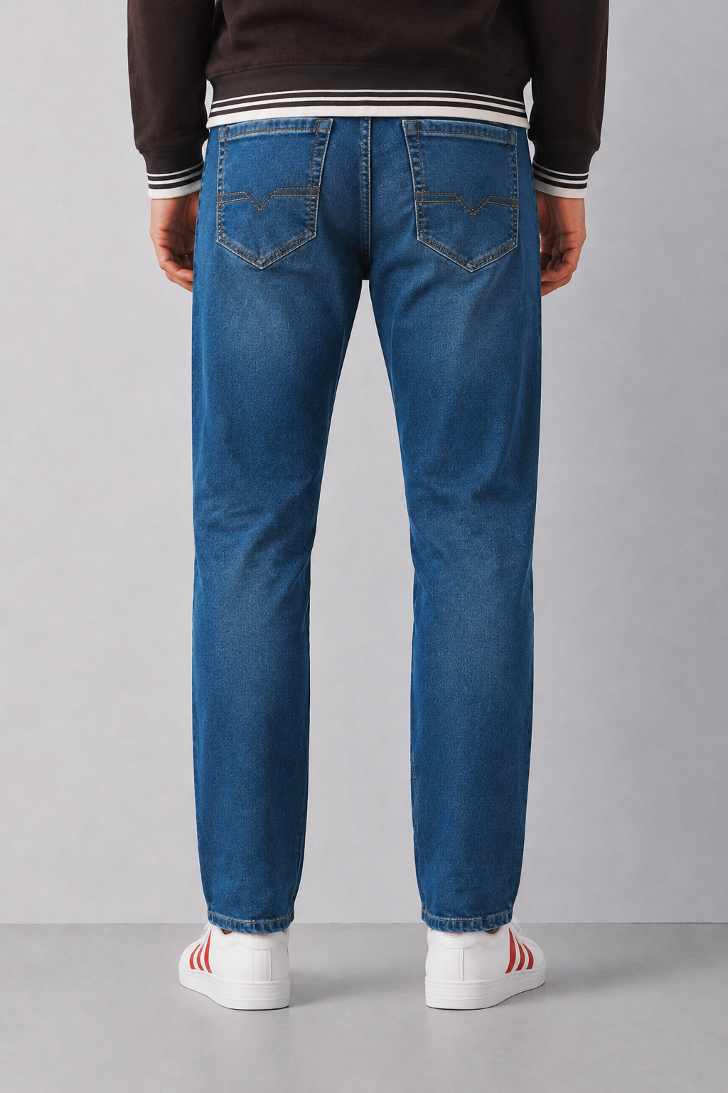 Men’s Deep Forest Straight Fit Denim Jeans | Mid-Rise Stretchable Five-Pocket Casual Jeans