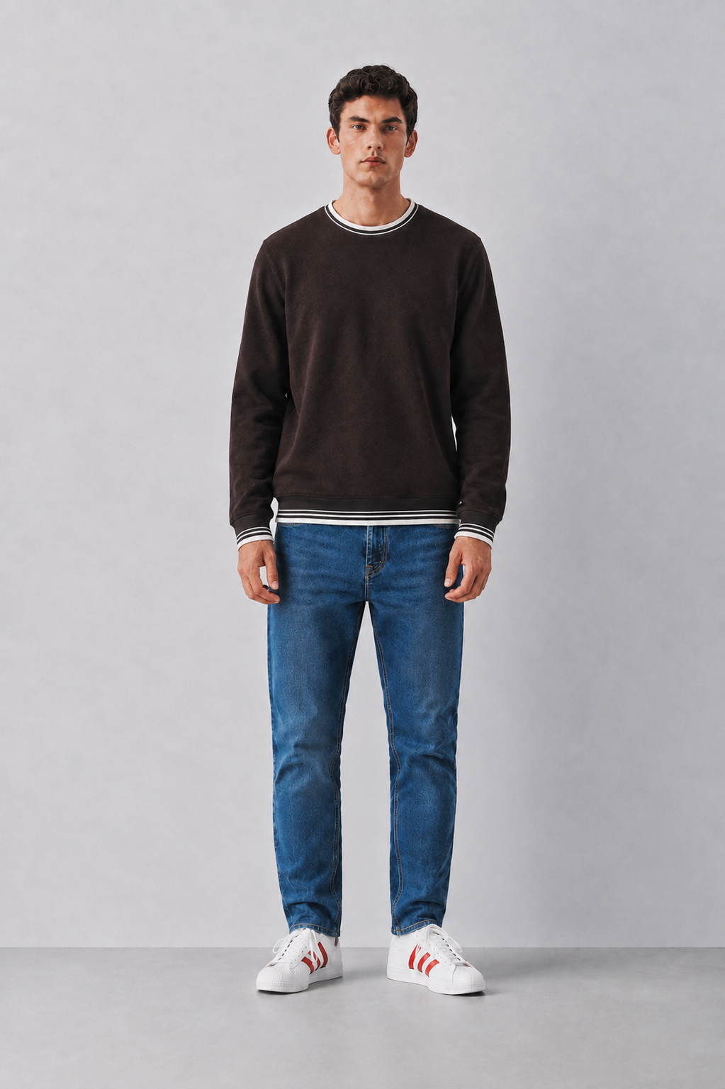 Men’s Deep Forest Straight Fit Denim Jeans | Mid-Rise Stretchable Five-Pocket Casual Jeans