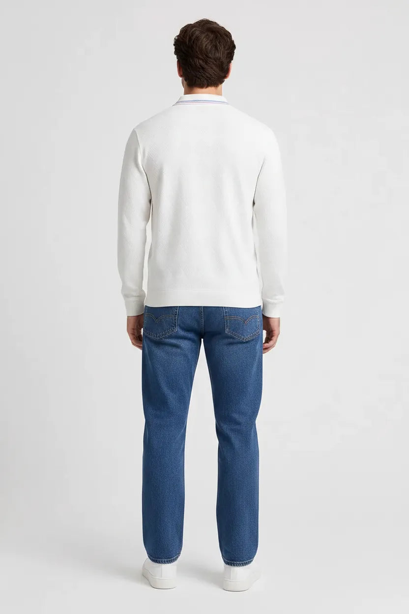 Men’s Deep Sky Straight Fit Denim Jeans | Mid-Rise Stretchable Five-Pocket Casual Jeans