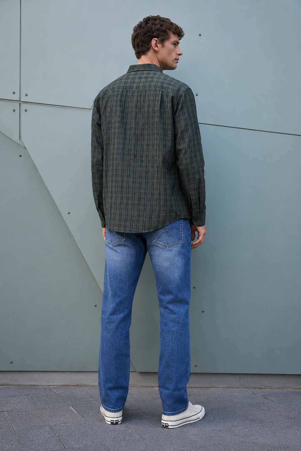 Men’s Olive Tint Straight Fit Denim Jeans | Mid-Rise Stretchable Five-Pocket Casual Jeans