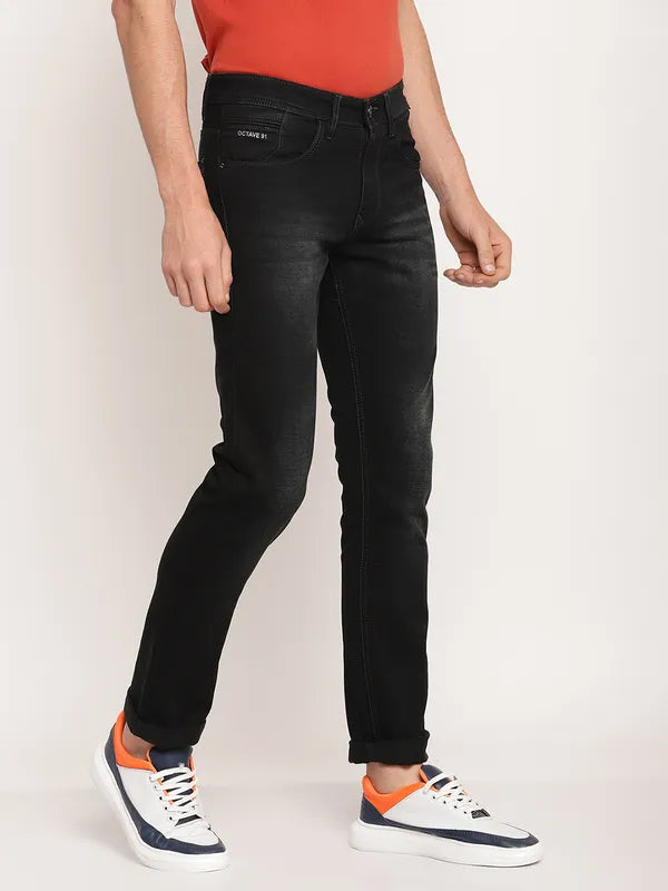 Octave Men Navy Blue Light Fade Stretchable Jeans