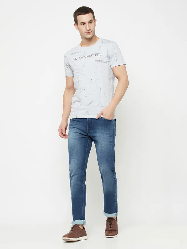 Octave Men Blue Heavy Fade Stretchable Jeans