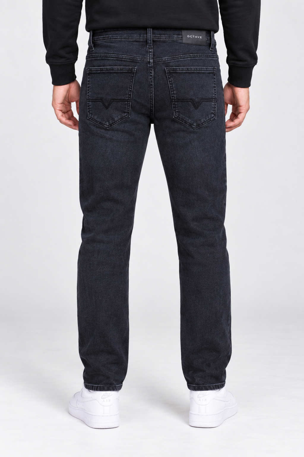 Men’s Regular Fit Charcoal Denim Jeans – Classic Dark Wash Jeans