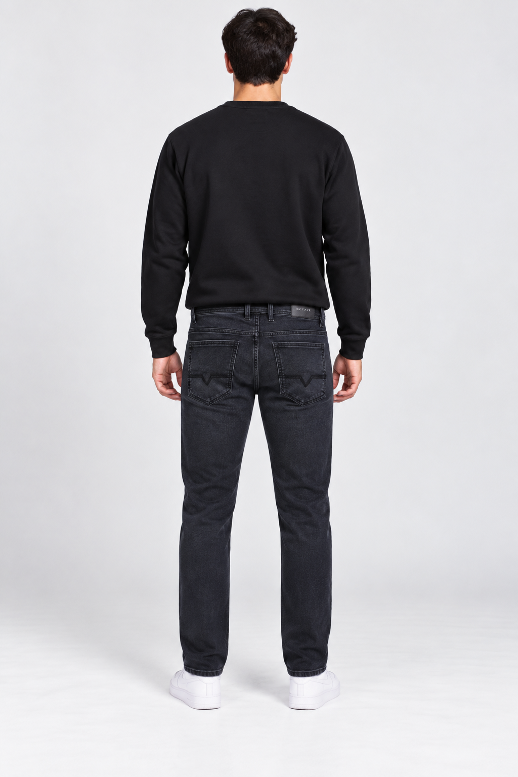 Men’s Regular Fit Charcoal Denim Jeans – Classic Dark Wash Jeans