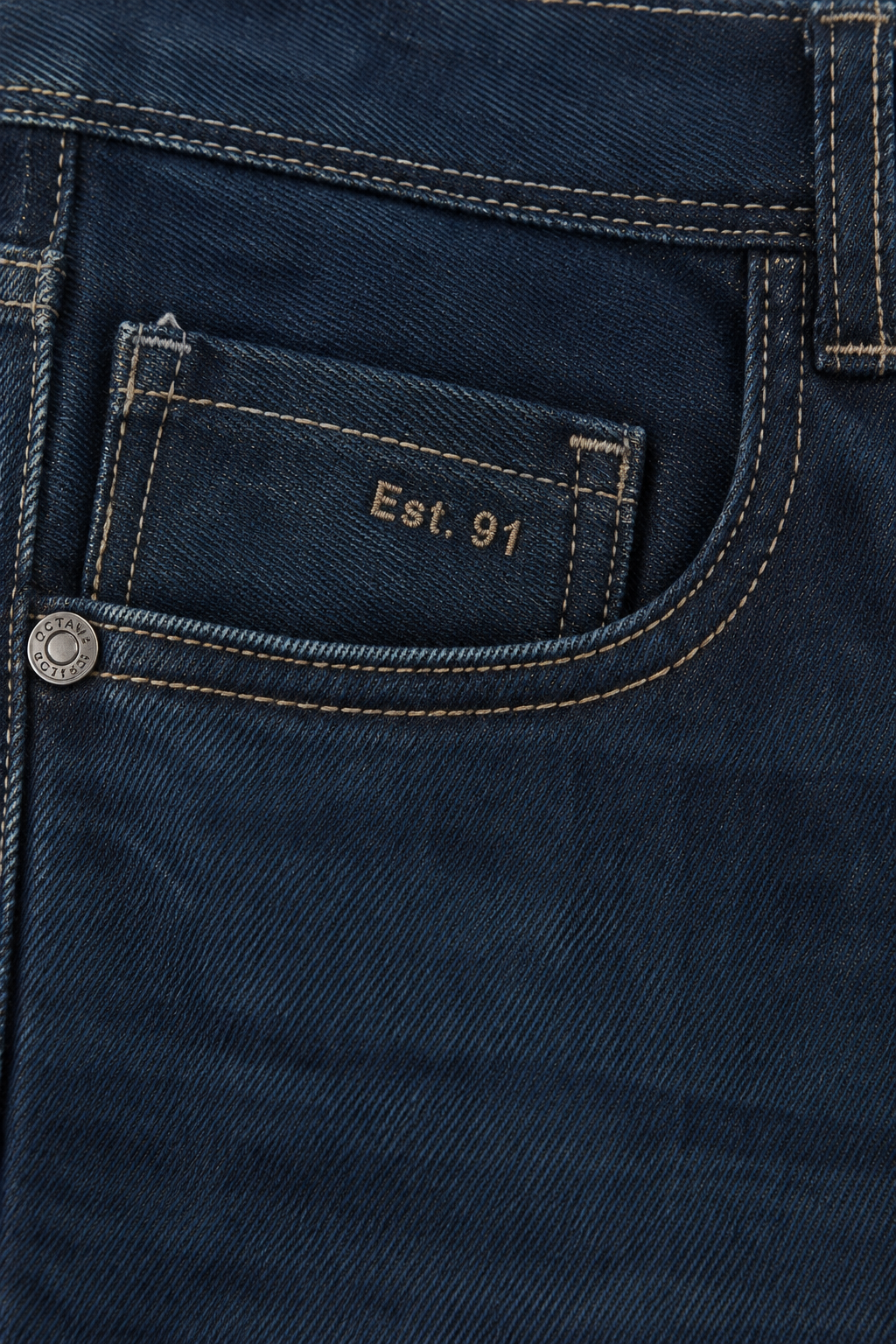 Men’s Navy Blue Denim Jeans – Regular Fit Washed Casual Jeans