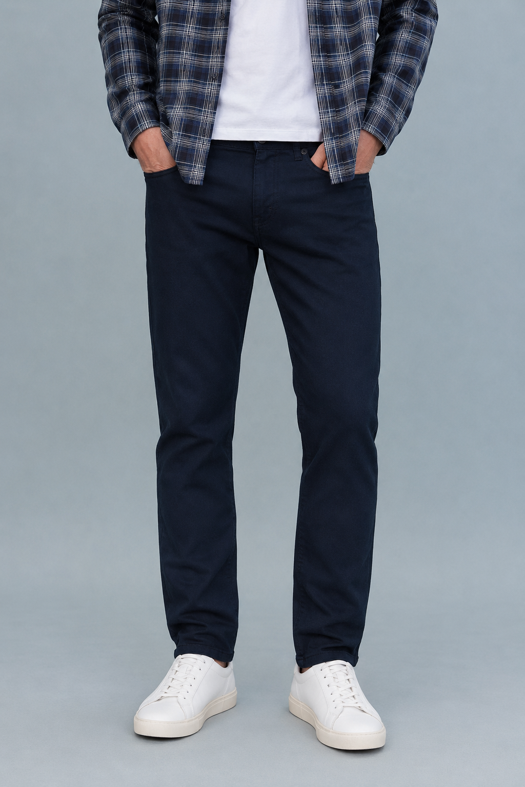 Men’s Navy Denim Regular Fit Jeans | Mid-Rise Five-Pocket Casual Jeans