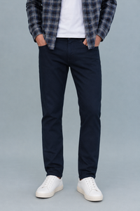 Men’s Navy Denim Regular Fit Jeans | Mid-Rise Five-Pocket Casual Jeans