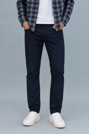 Men’s Navy Denim Regular Fit Jeans | Mid-Rise Five-Pocket Casual Jeans