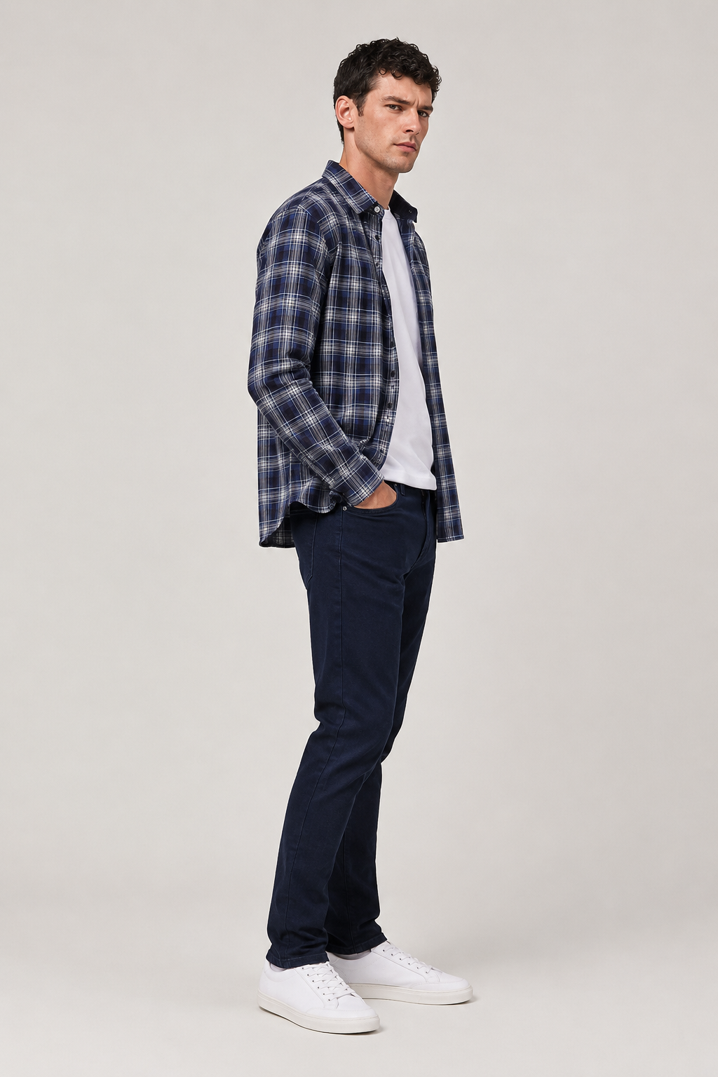 Men’s Navy Denim Regular Fit Jeans | Mid-Rise Five-Pocket Casual Jeans