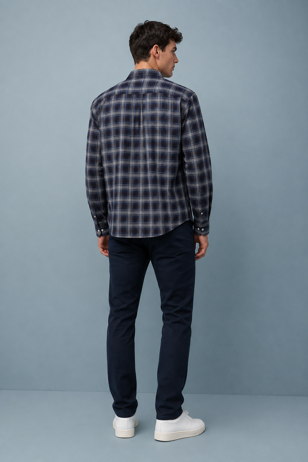 Men’s Navy Denim Regular Fit Jeans | Mid-Rise Five-Pocket Casual Jeans