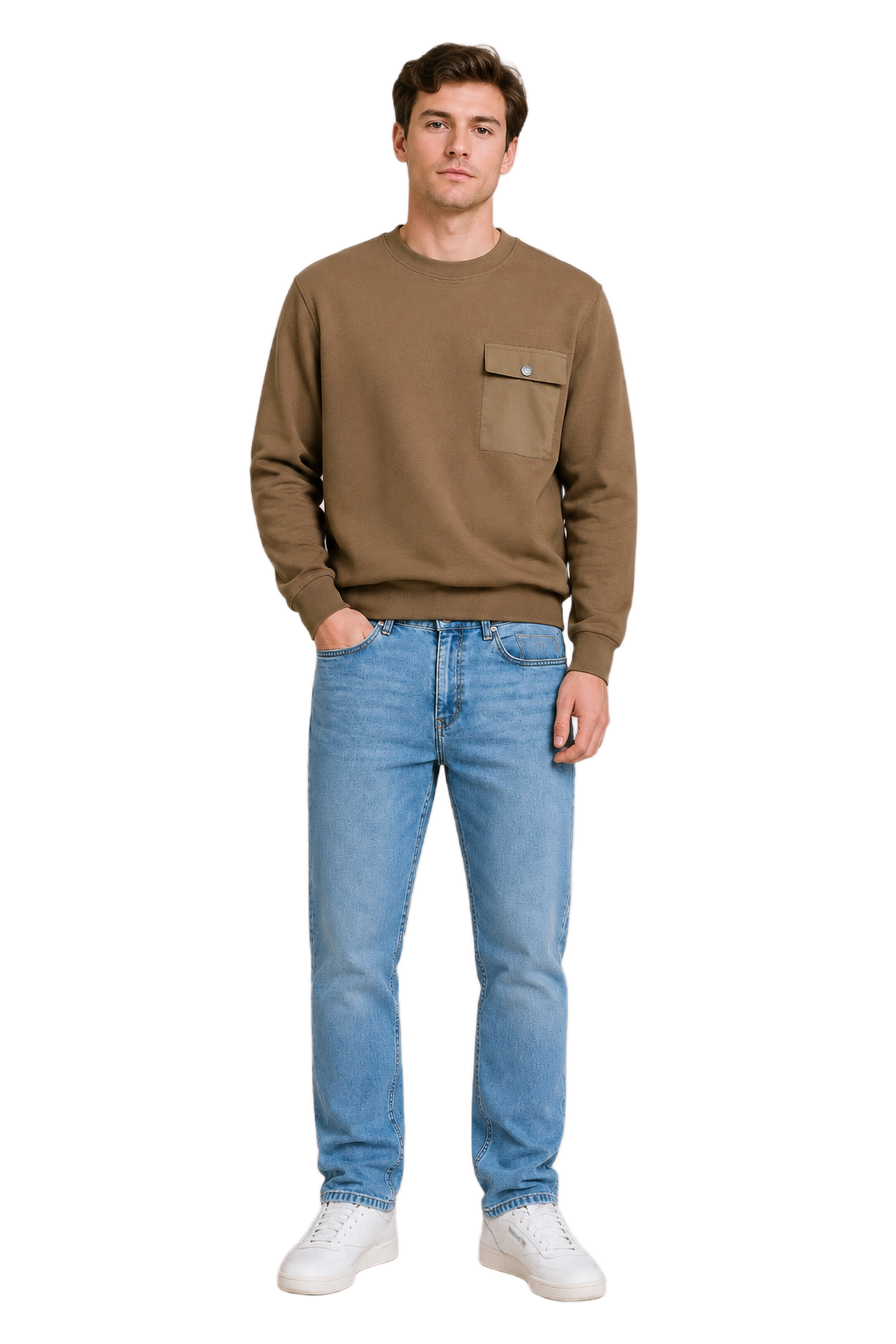 Men’s Ice Blue Denim Regular Fit Jeans | Mid-Rise Five-Pocket Washed Casual Jeans