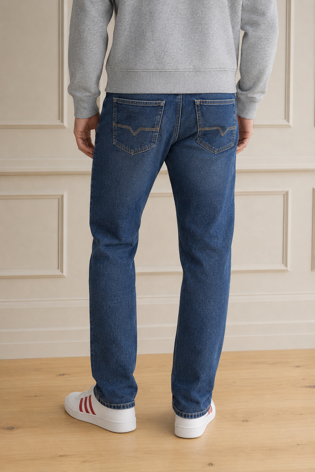 Men’s Olive Tint Denim Regular Fit Jeans | Mid-Rise Five-Pocket Washed Casual Jeans