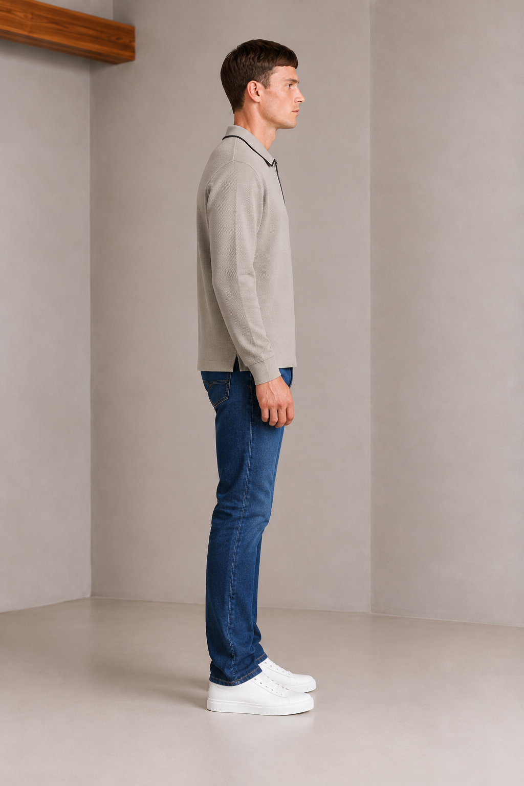 Men’s Carbon Blue Denim Jeans – Regular Fit Straight Leg Casual Jeans