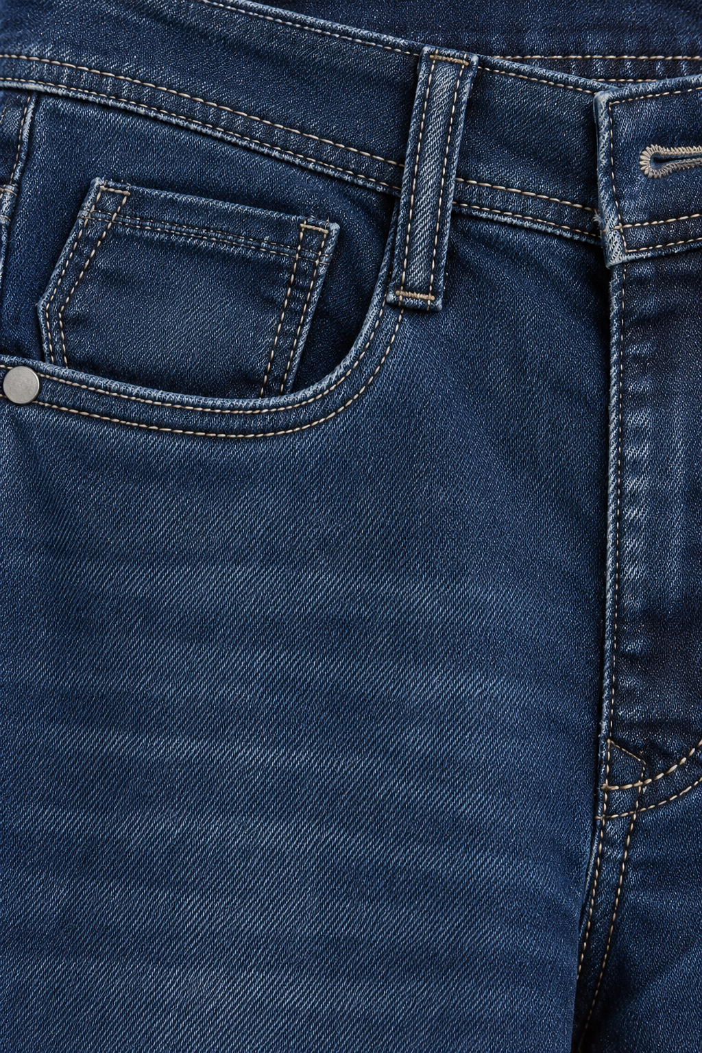 Men’s Carbon Blue Denim Jeans – Regular Fit Straight Leg Casual Jeans