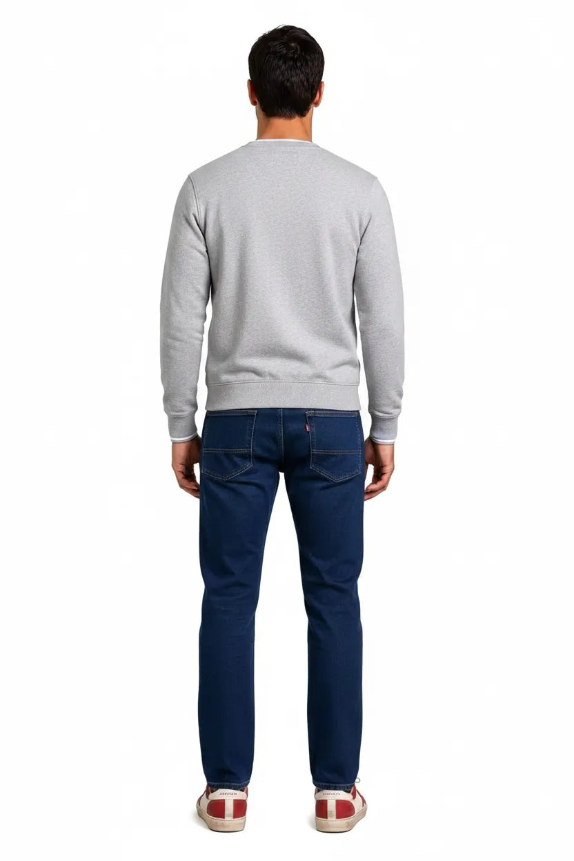 Men’s Deep Forest Denim Regular Fit Jeans | Mid-Rise Five-Pocket Washed Casual Jeans