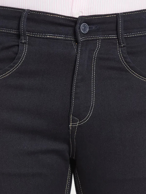 Men Navy Blue Slim Fit Stretchable Jeans