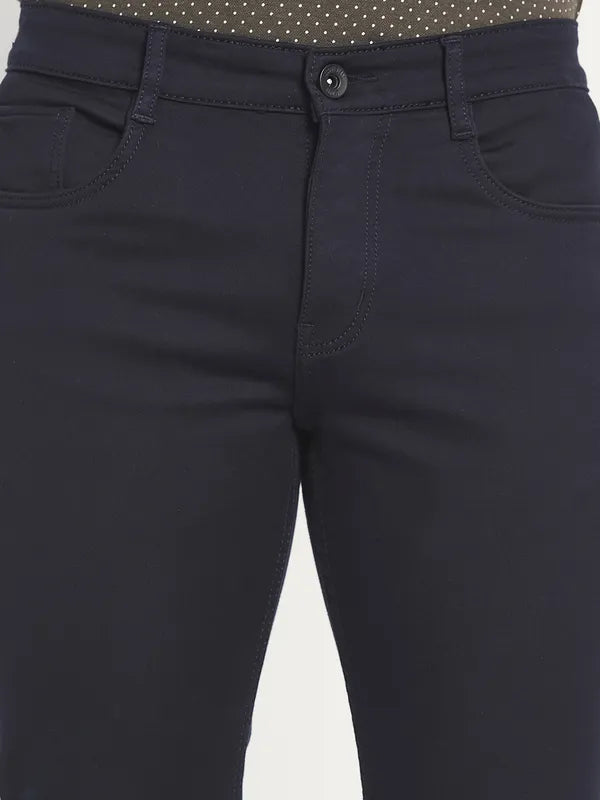 Men Navy Blue Stretchable Jeans