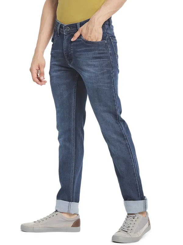 Octave Men Blue Slim Fit Light Fade Solid Jeans