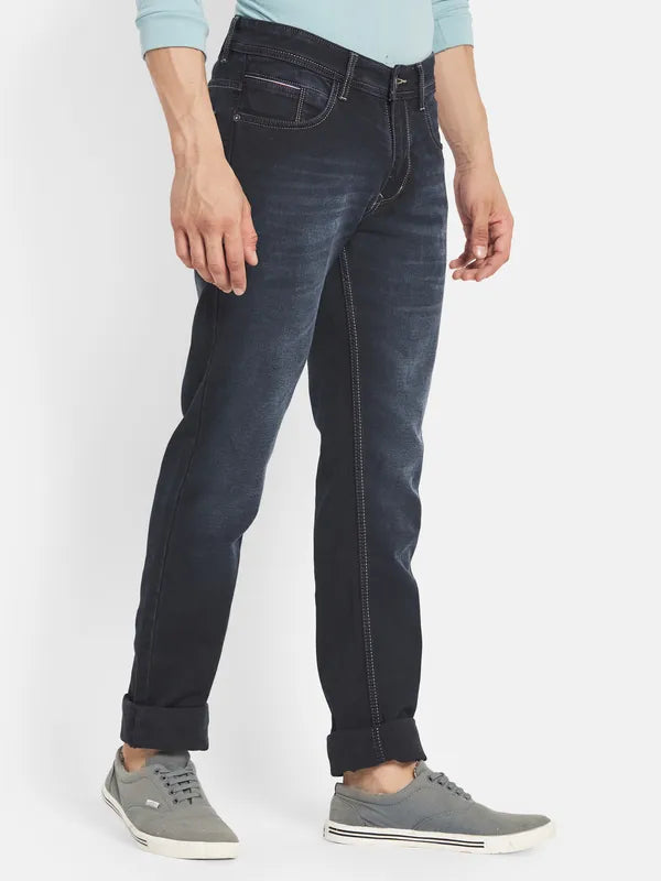 Octave Men Grey Straight Fit Stretchable Jeans