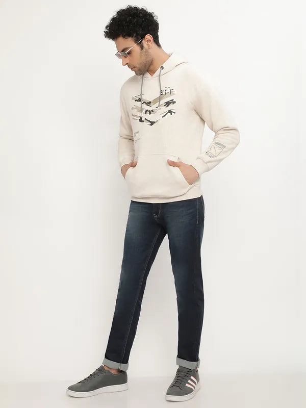 Octave Men Navy Blue Low Distress Stretchable Jeans