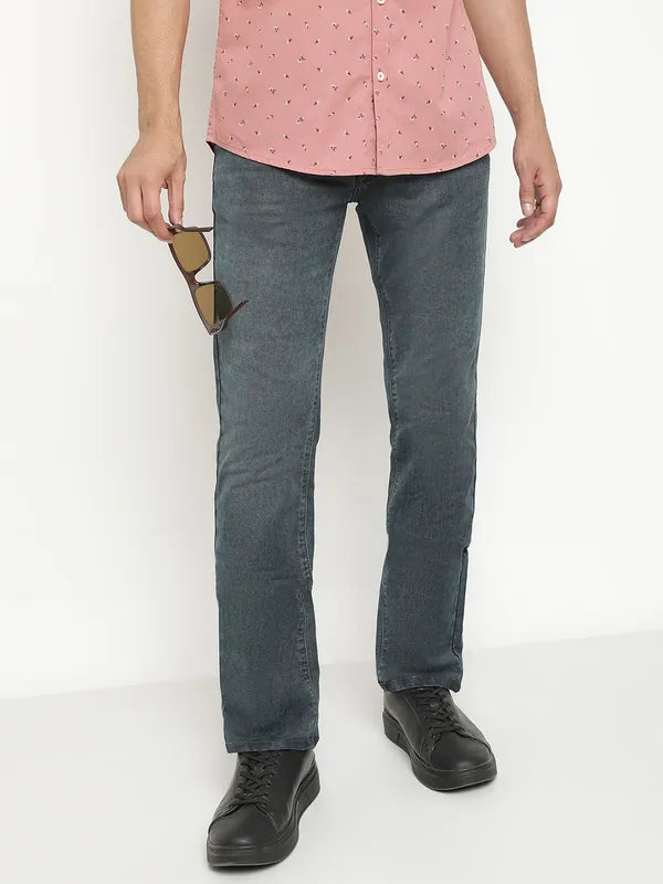 Octave Men Mid-Rise Heavy Faded Medium Shade Stretchable Jeans